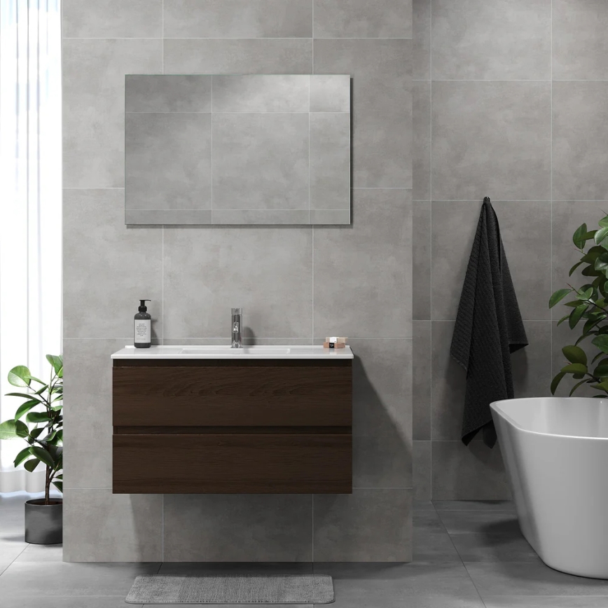 Koupelnová skříňka s umyvadlem KENWOOD 91x50x47 cm ořech