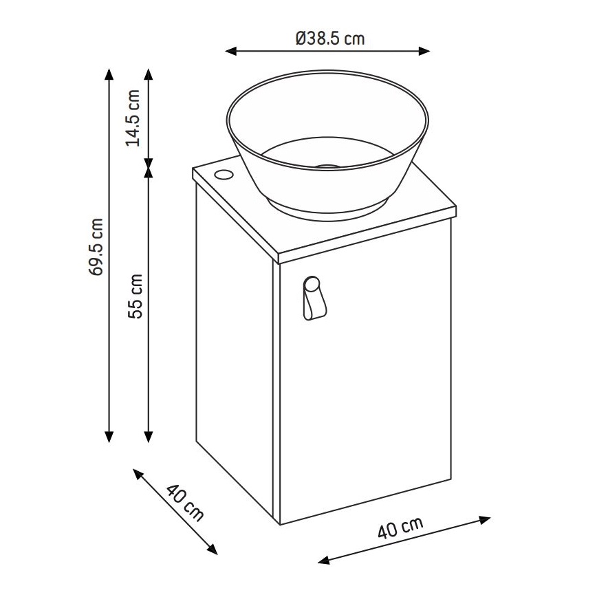 Koupelnová skříňka s umyvadlem TAARNHOLM šedá