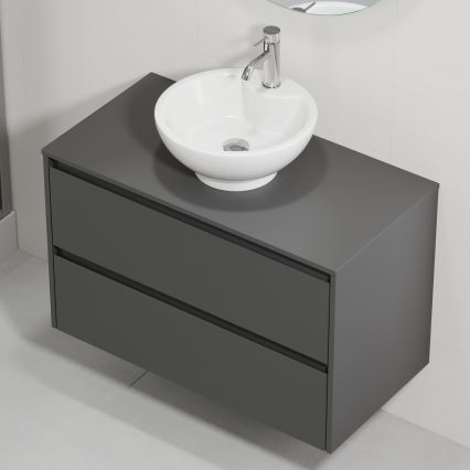 Koupelnová skříňka s umyvadlem TRONDHEIM/DRAMMEN 90x57x46 cm antracit/bílá
