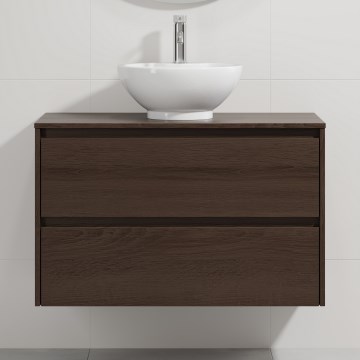 Koupelnová skříňka s umyvadlem TRONDHEIM/DRAMMEN 90x57x46 cm ořech/bílá