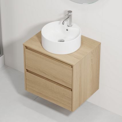 Koupelnová skříňka s umyvadlem TRONDHEIM/VIKEDAL 60x57x46 cm dub/bílá