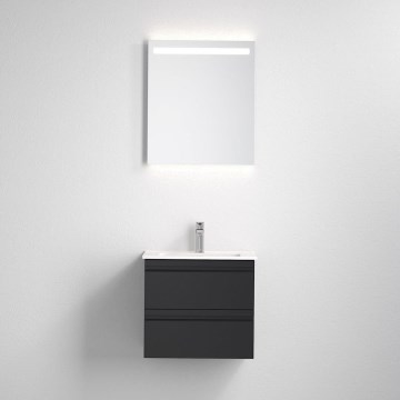 Koupelnová skříňka s umyvadlem VIGO + LED nástěnné zrcadlo s podsvícením LED/10W/230V IP44 černá