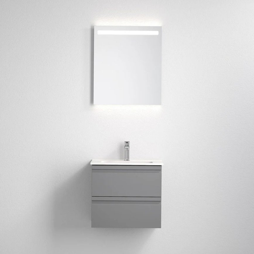Koupelnová skříňka s umyvadlem VIGO + LED nástěnné zrcadlo s podsvícením LED/10W/230V IP44 šedá