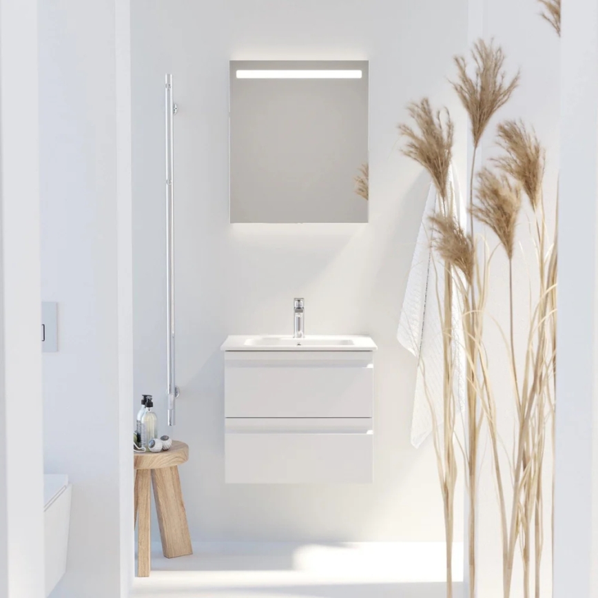 Koupelnová skříňka s umyvadlem VIGO + LED nástěnné zrcadlo s podsvícením LED/10W/230V IP44 bílá