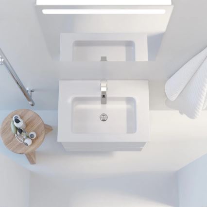 Koupelnová skříňka s umyvadlem VIGO + LED nástěnné zrcadlo s podsvícením LED/10W/230V IP44 bílá