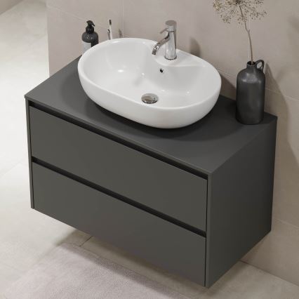 Koupelnová skříňka TRONDHEIM pro umyvadlo 90x57x46 cm antracit