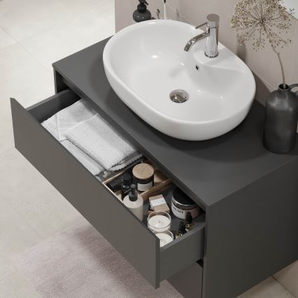 Koupelnová skříňka TRONDHEIM pro umyvadlo 90x57x46 cm antracit