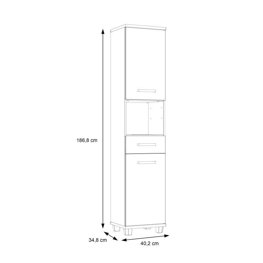 Koupelnová skříňka VENOM antracit/hnědá