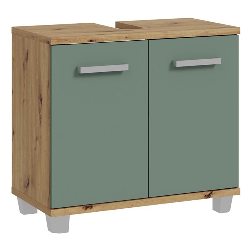 Koupelnová skříňka VENOM zelená/dub artisan