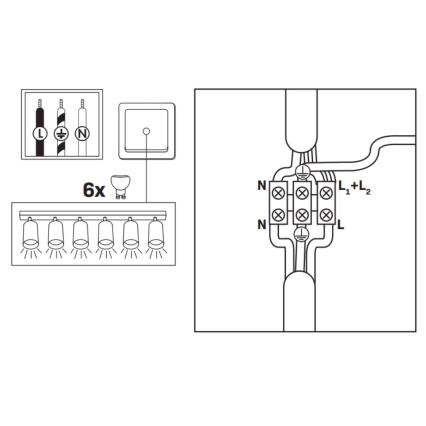 Koupelnové bodové svítidlo TURYN 6xGU10/10W/230V IP44 bílá