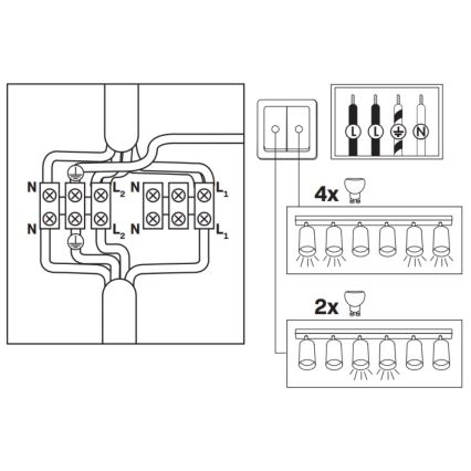 Koupelnové bodové svítidlo TURYN 6xGU10/10W/230V IP44 bílá