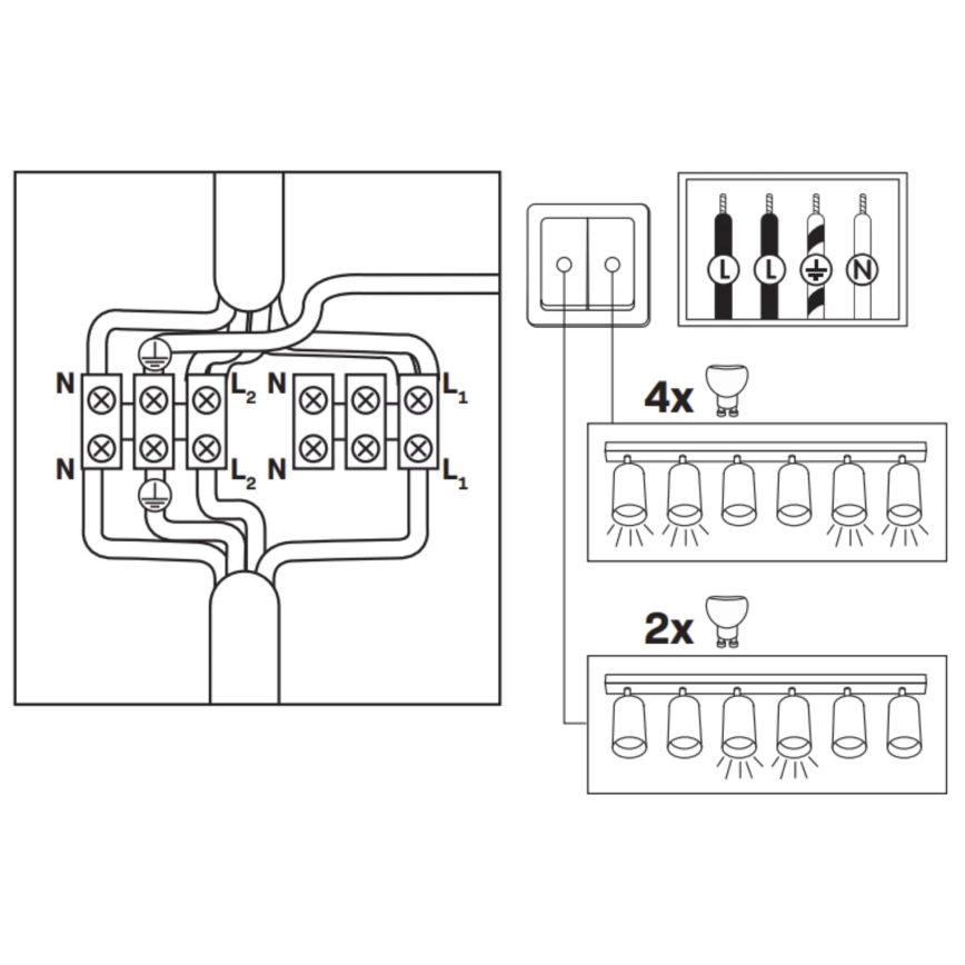Koupelnové bodové svítidlo TURYN 6xGU10/10W/230V IP44 bílá