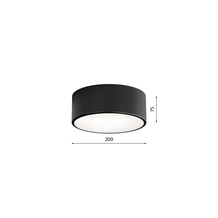 Koupelnové stropní svítidlo CLEO 1xE27/24W/230V pr. 20 cm černá IP54
