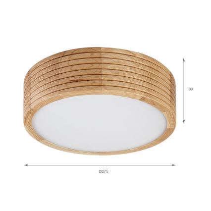 Koupelnové stropní svítidlo LINARO 2xE27/15W/230V IP54 dub pr. 27 cm