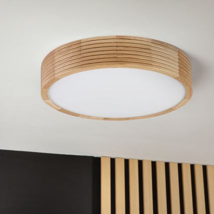 Koupelnové stropní svítidlo LINARO 3xE27/15W/230V IP54 dub pr. 37 cm