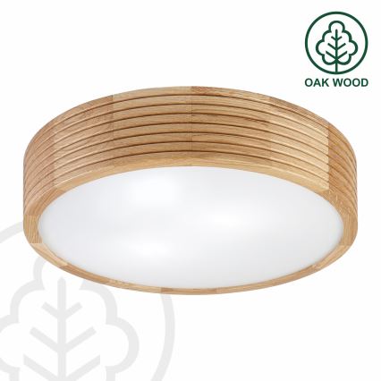 Koupelnové stropní svítidlo LINARO 3xE27/15W/230V IP54 dub pr. 37 cm