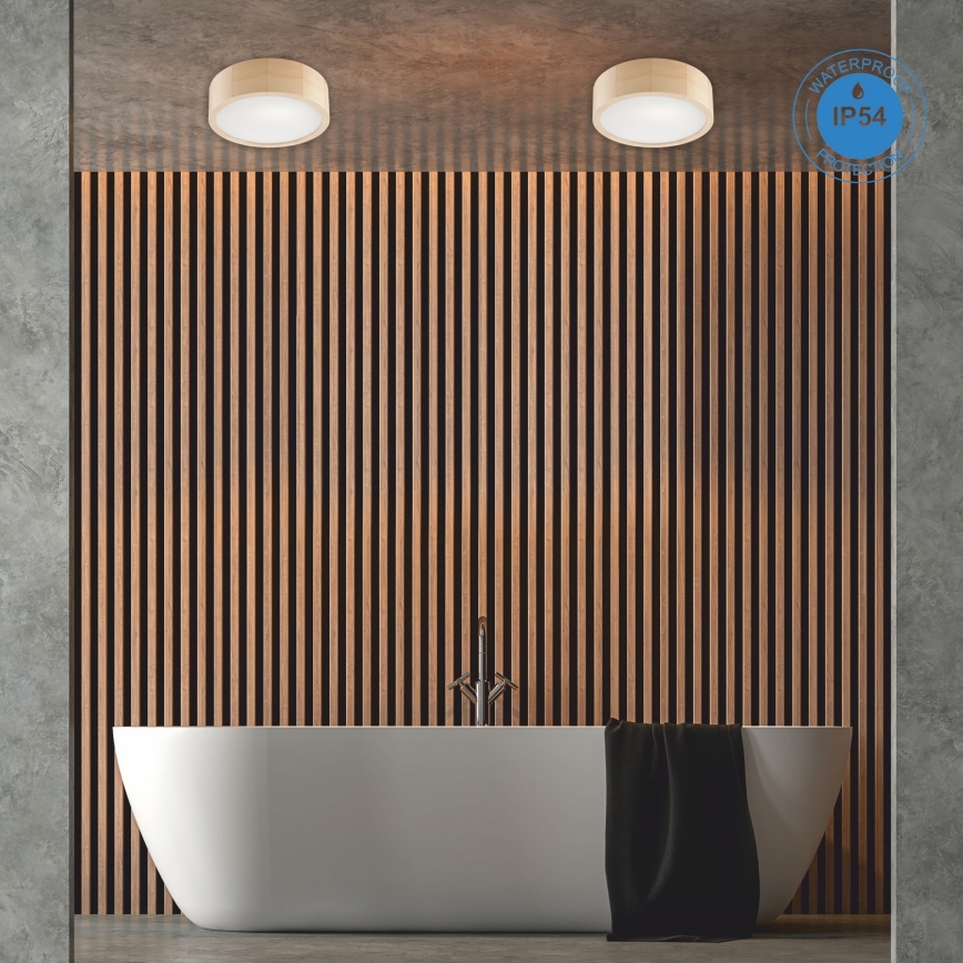 Koupelnové stropní svítidlo NATURAL 2xE27/15W/230V IP54 borovice pr. 27 cm