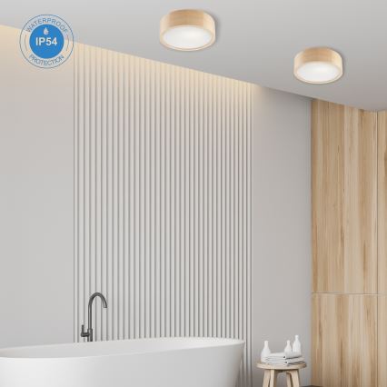 Koupelnové stropní svítidlo NATURAL 2xE27/15W/230V IP54 borovice ø 27 cm