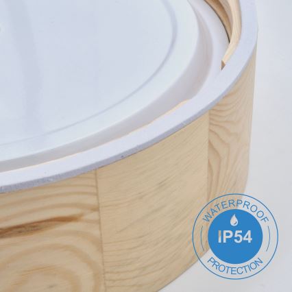 Koupelnové stropní svítidlo NATURAL 2xE27/15W/230V IP54 borovice ø 27 cm