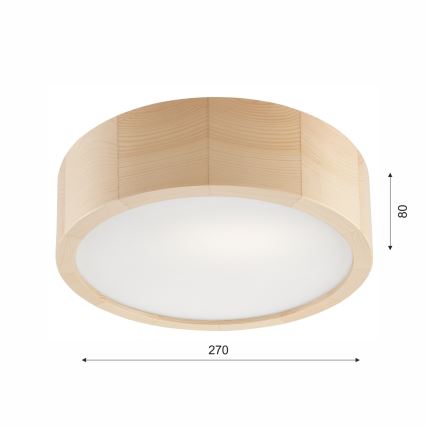 Koupelnové stropní svítidlo NATURAL 2xE27/15W/230V IP54 borovice ø 27 cm