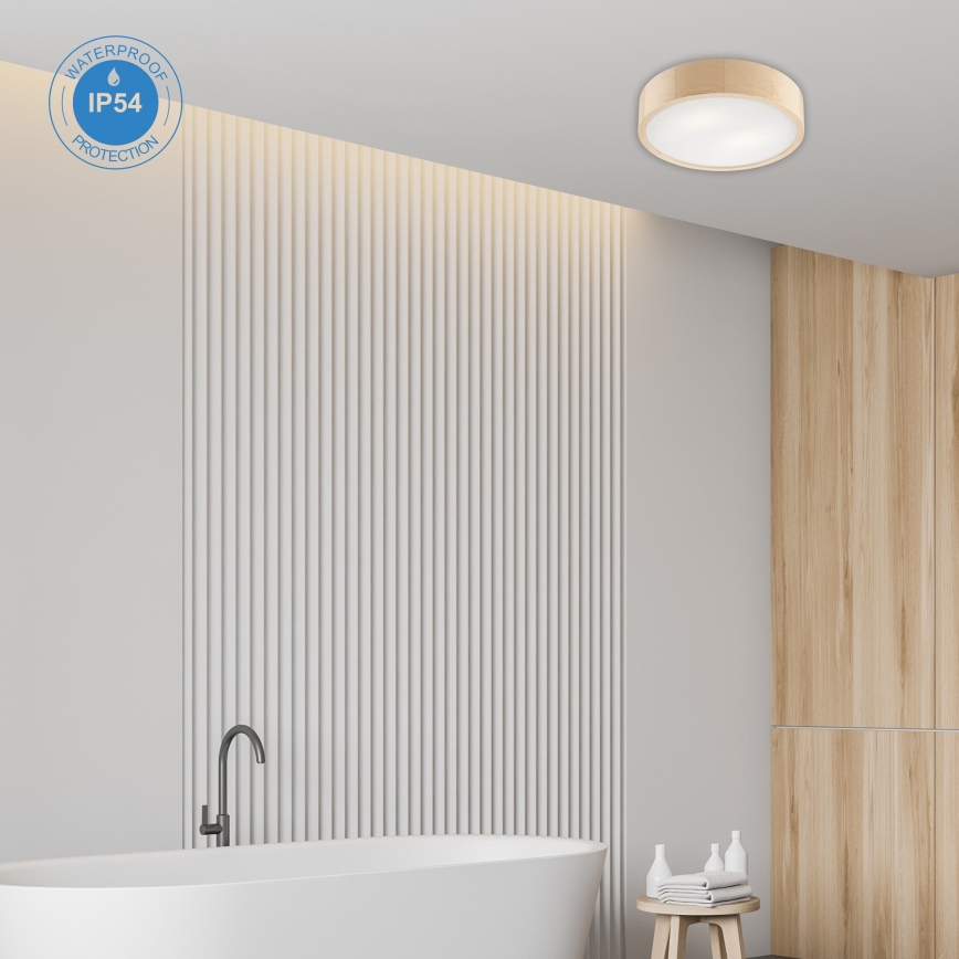 Koupelnové stropní svítidlo NATURAL 3xE27/15W/230V IP54 borovice pr. 37 cm