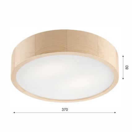 Koupelnové stropní svítidlo NATURAL 3xE27/15W/230V IP54 borovice pr. 37 cm