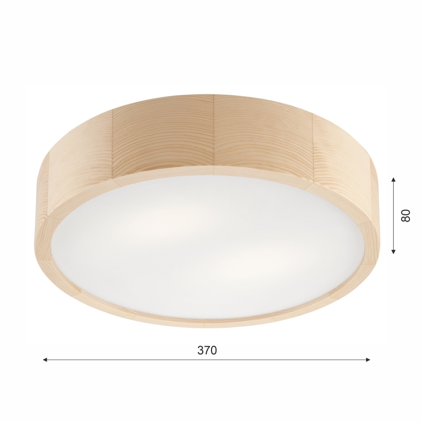 Koupelnové stropní svítidlo NATURAL 3xE27/15W/230V IP54 borovice pr. 37 cm