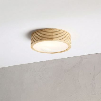 Koupelnové stropní svítidlo NATURAL MODERN 2xE27/15W/230V IP54 pr. 27,5 cm borovice