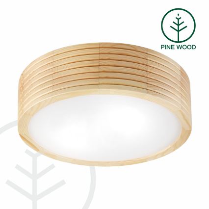 Koupelnové stropní svítidlo NATURAL MODERN 2xE27/15W/230V IP54 pr. 27,5 cm borovice