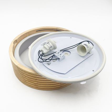 Koupelnové stropní svítidlo NATURAL MODERN 2xE27/15W/230V IP54 pr. 27,5 cm borovice