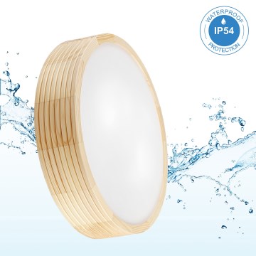 Koupelnové stropní svítidlo NATURAL MODERN 3xE27/15W/230V IP54 pr. 37,5 cm borovice