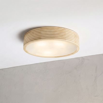 Koupelnové stropní svítidlo NATURAL MODERN 3xE27/15W/230V IP54 pr. 37,5 cm borovice