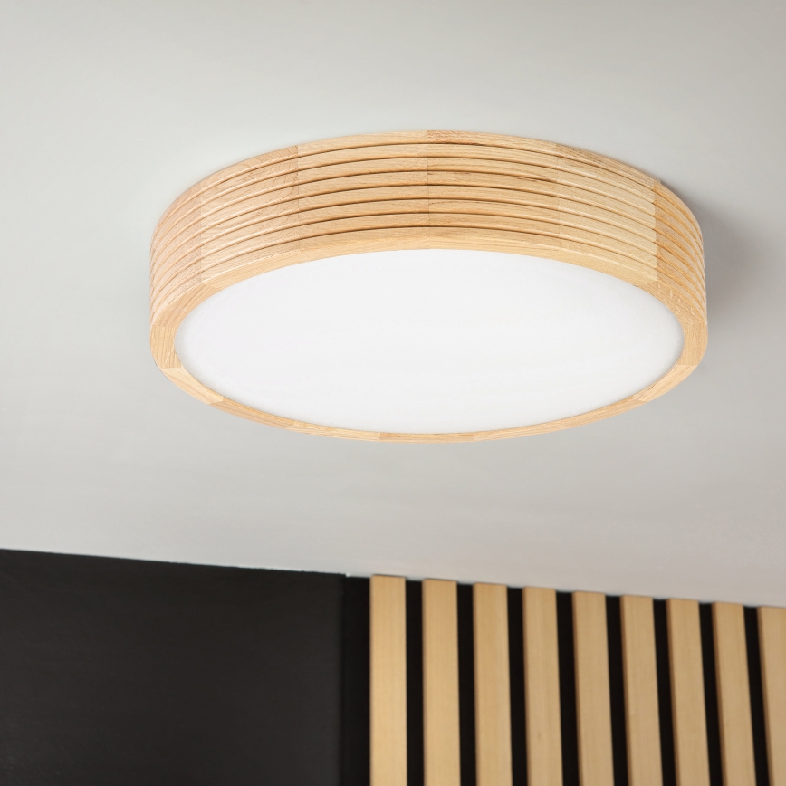 Koupelnové stropní svítidlo NATURAL MODERN 3xE27/15W/230V IP54 pr. 37,5 cm borovice