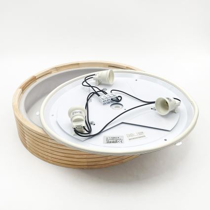 Koupelnové stropní svítidlo NATURAL MODERN 3xE27/15W/230V IP54 pr. 37,5 cm borovice