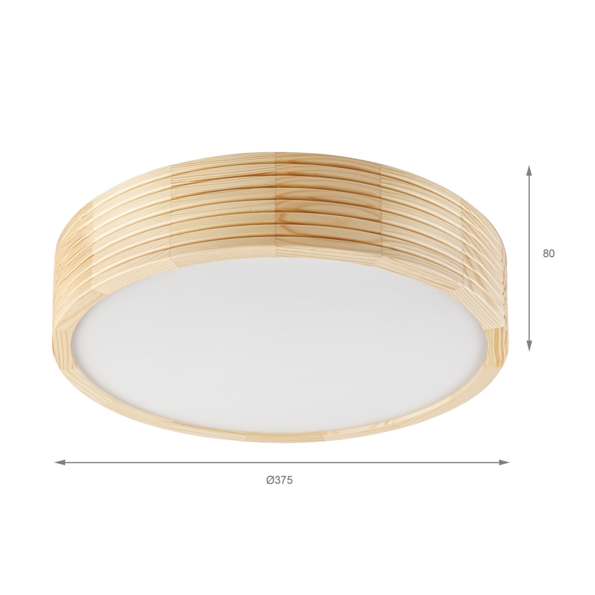 Koupelnové stropní svítidlo NATURAL MODERN 3xE27/15W/230V IP54 pr. 37,5 cm borovice