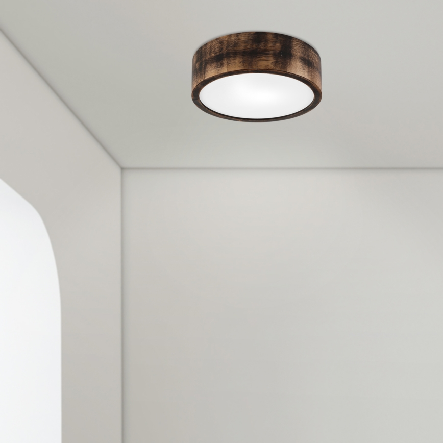 Koupelnové stropní svítidlo OAK SMOKY 2xE27/15W/230V IP54 pr. 27,5 cm dub/hnědá