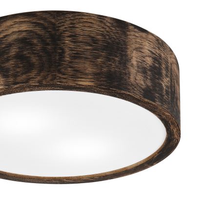 Koupelnové stropní svítidlo OAK SMOKY 2xE27/15W/230V IP54 pr. 27,5 cm dub/hnědá