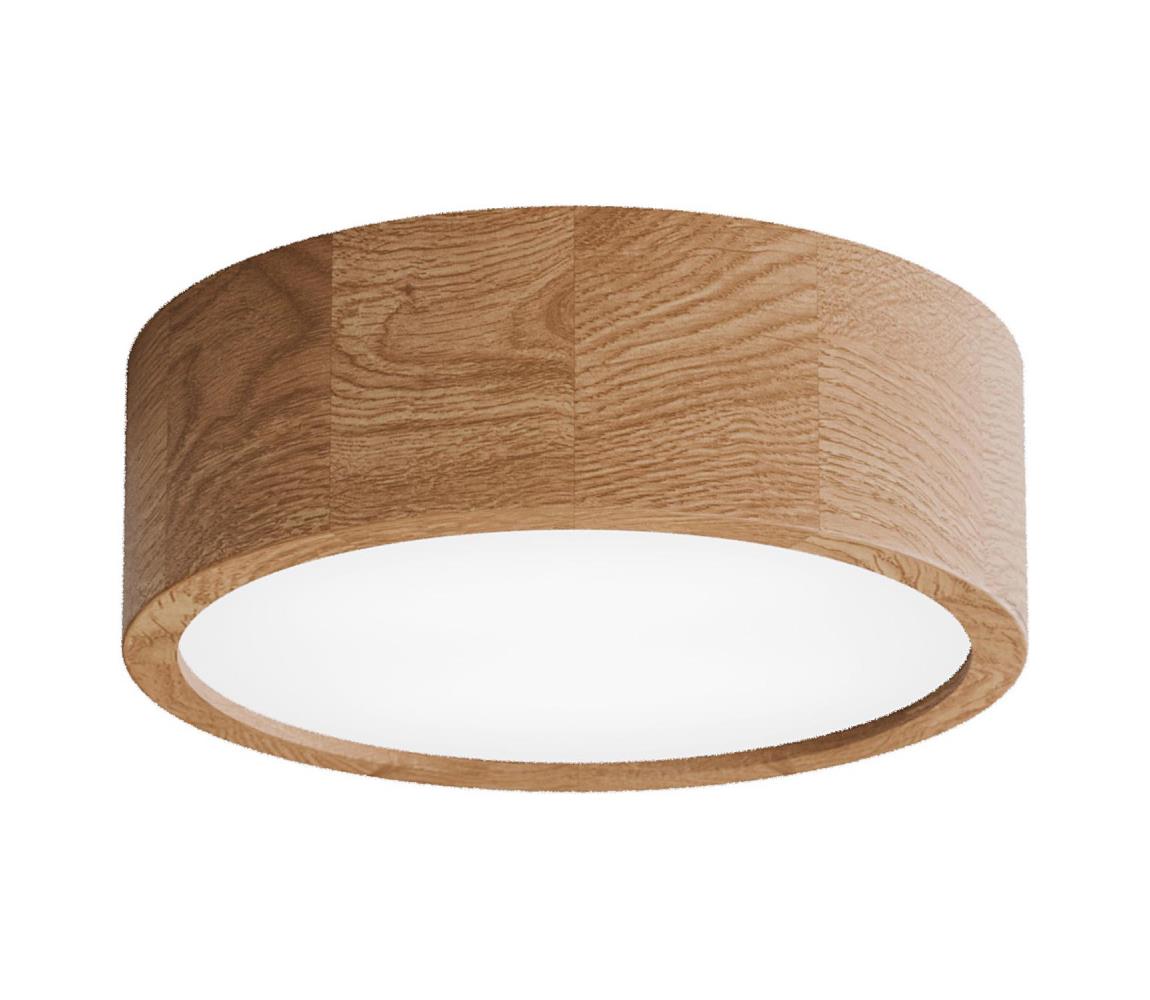 Koupelnové stropní svítidlo se senzorem CLEO 2xE27/24W/230V pr. 27,5 cm IP54 dub 5907623692634 Hnědá – Alasans