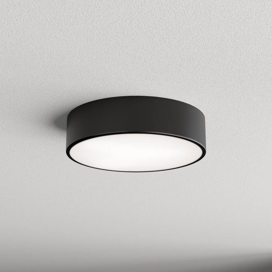 Koupelnové stropní svítidlo se senzorem CLEO 2xE27/24W/230V pr. 30 cm černá IP54