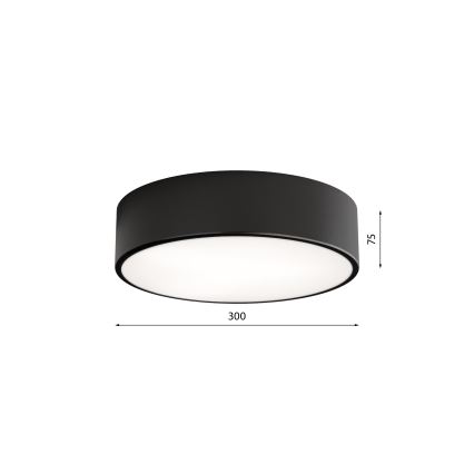 Koupelnové stropní svítidlo se senzorem CLEO 2xE27/24W/230V pr. 30 cm černá IP54
