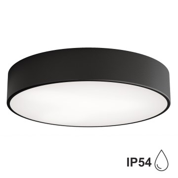 Koupelnové stropní svítidlo se senzorem CLEO 3xE27/24W/230V pr. 40 cm černá IP54