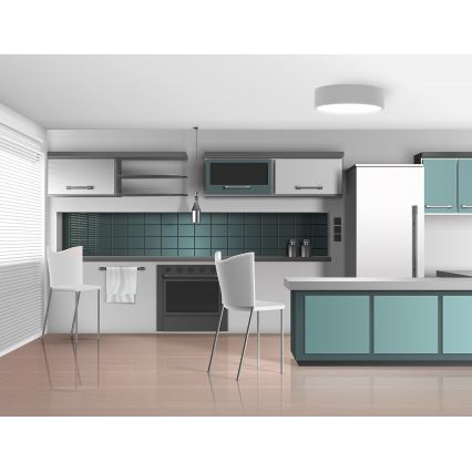 Koupelnové stropní svítidlo se senzorem CLEO 3xE27/24W/230V pr. 40 cm šedá IP54
