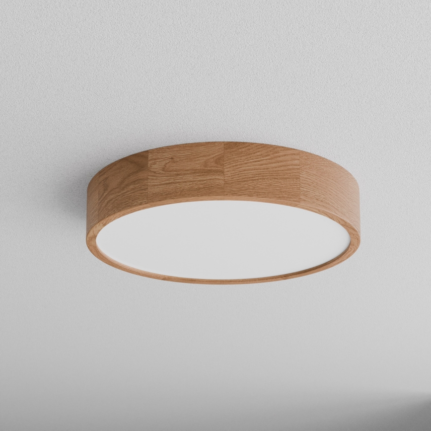 Koupelnové stropní svítidlo se senzorem CLEO 4xE27/24W/230V pr. 47,5 cm IP54 dub