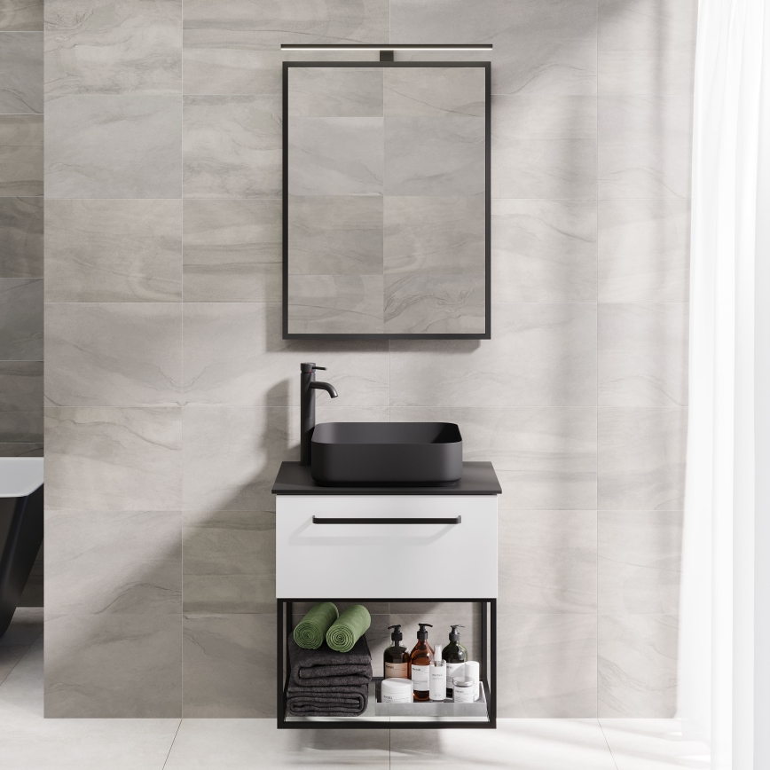 Koupelnové zrcadlo BORGSTED 60x80 cm černá