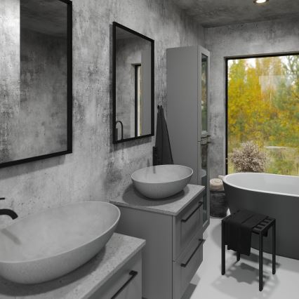 Koupelnové zrcadlo BORGSTED 60x80 cm černá