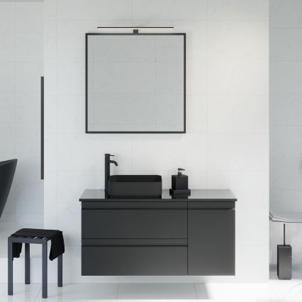 Koupelnové zrcadlo BORGSTED 80x80 cm černá