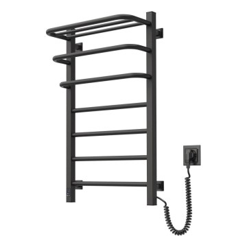 Koupelnový elektrický radiátor s termostatem FORTIS 350W/230V 80,6 cm IP44 černá pravá hranatý