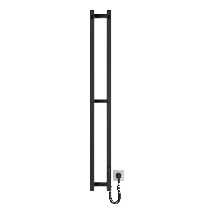 Koupelnový radiátor HF SLIM 80W/230V 117x14 cm černá hranatý