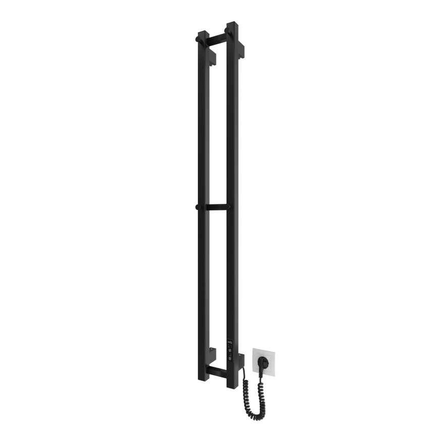 Koupelnový radiátor HF SLIM 80W/230V 117x14 cm černá hranatý IP44