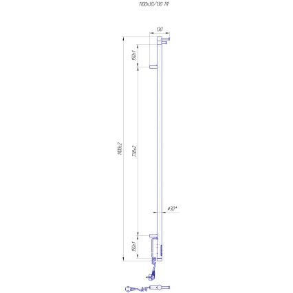 Koupelnový radiátor RAY 25W/230V 110x30 cm IP44 nerez/bílá